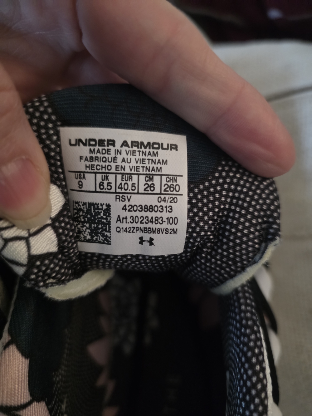 Light Pink and White Athletic Sneaker with Black Laces - Picture 4 of 4